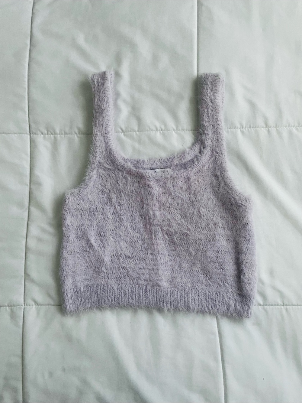 Vtg Fuzzy Knit Crop Top